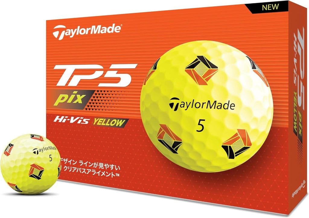 Taylor Made TMJ24 TP5 PIX YLW JPN 12 pieces TiPy Five Yellow Golf Ball 2024 NEW