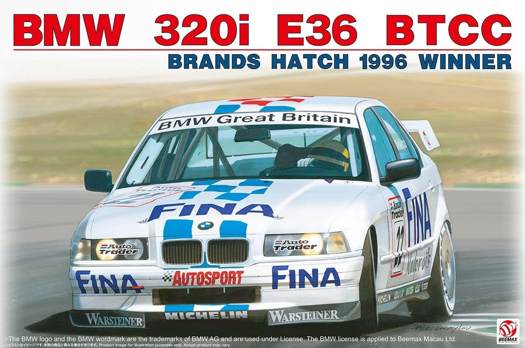 PLATS/BEEMAX 1/24 BMW 320i E36 1996 BTCC Browns Hatch Winner Plastic Model NEW