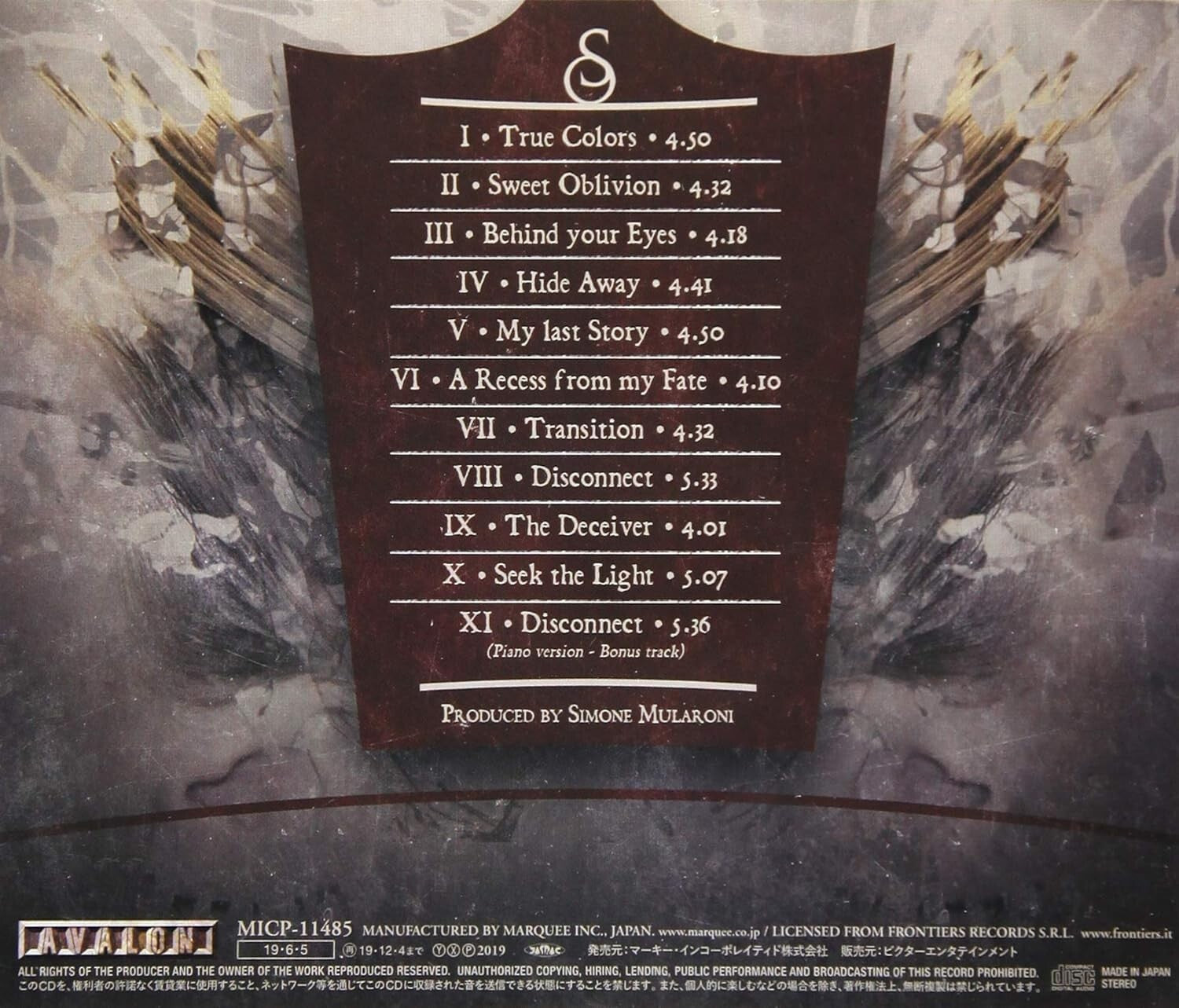 SWEET OBLIVION FEAT. GEOFF TATE  with Bonus Track 2019 CD JAPAN NEW