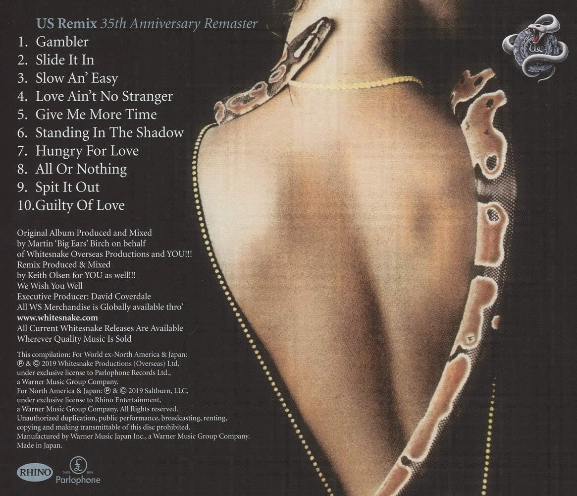 New 2019 JAPAN SHM CD WHITESNAKE SLIDE IT IN US REMIX 35TH ANNIVERSARY REMASTER
