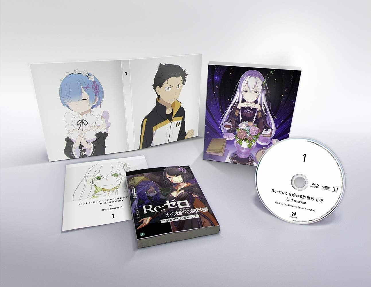 Re:Zero Starting Life in Another World 2nd season Vol.1 DVD Novel Japan New