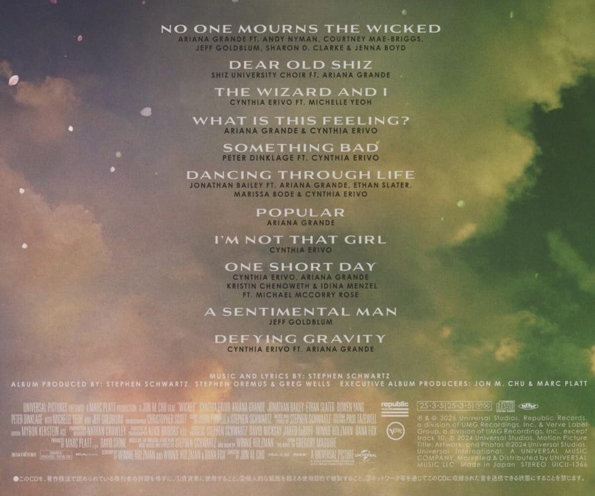 New Wicked The Soundtrack CD Japan Bonus Tracks 3BT Movie OST OBI STRIP