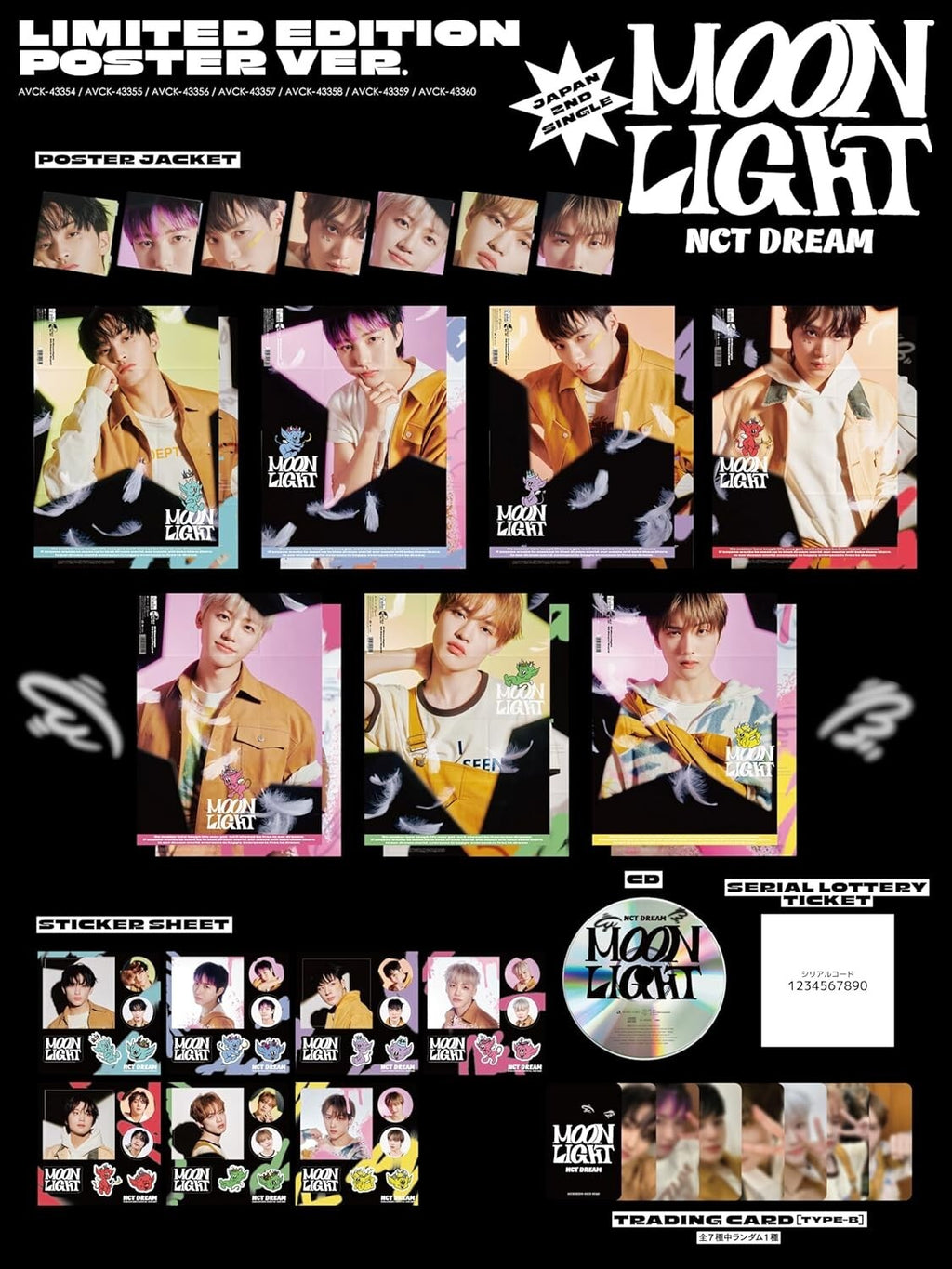 NCT DREAM Moonlight (Poster Edition_JISUNG ver.) JAPAN CD+CARD+Sticker New
