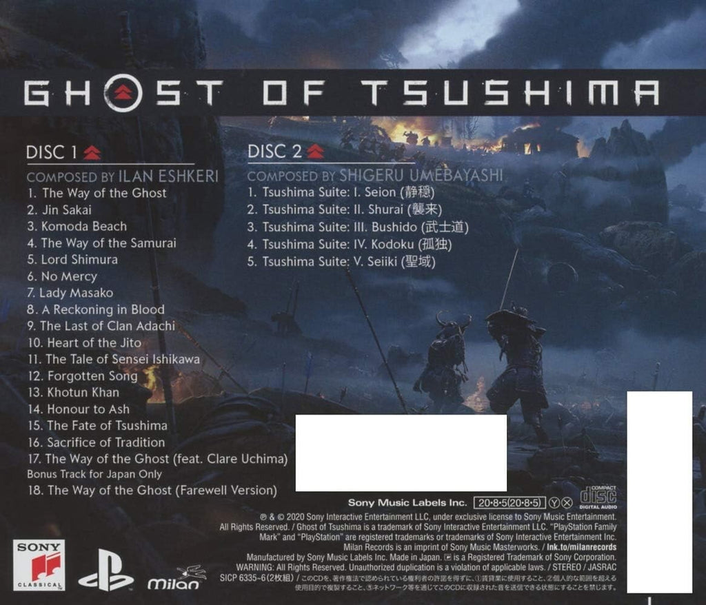 New OST-GHOST OF TSUSHIMA-JAPAN 2 CD BONUS TRACK Ltd/Ed