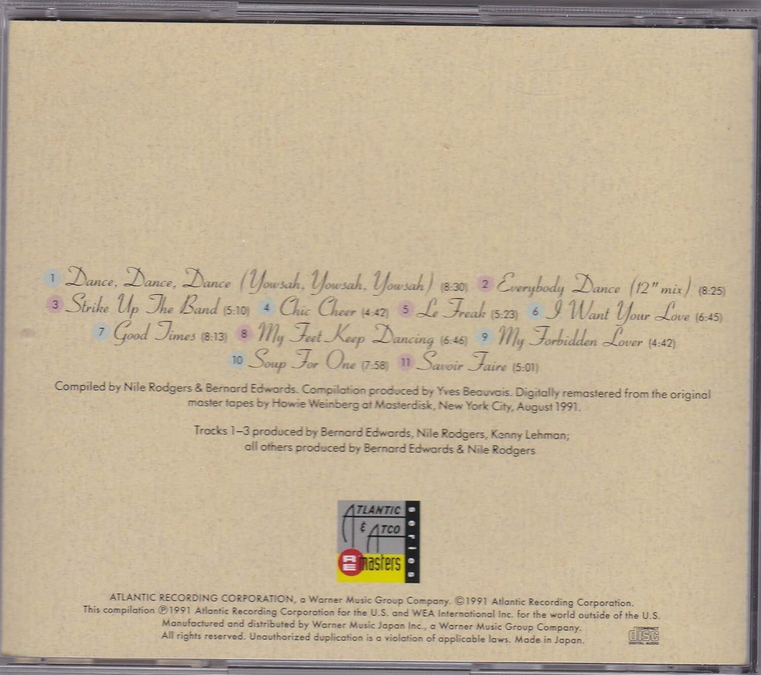 New Chic CD(SHM-CD) Dance, Dance, Dance: The Best Of Japan OBI E