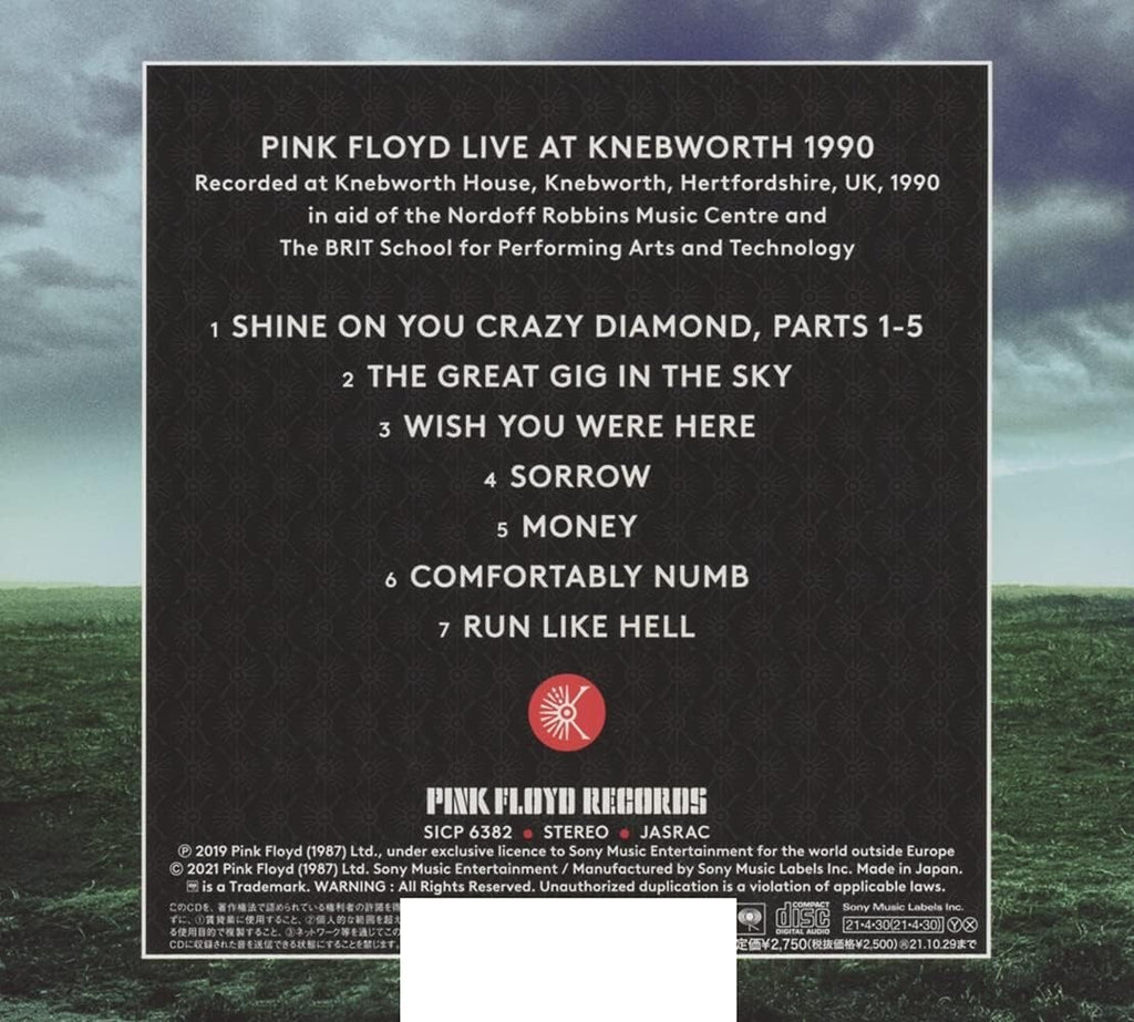 PINK FLOYD Live At Knebworth 1990 JAPAN CD