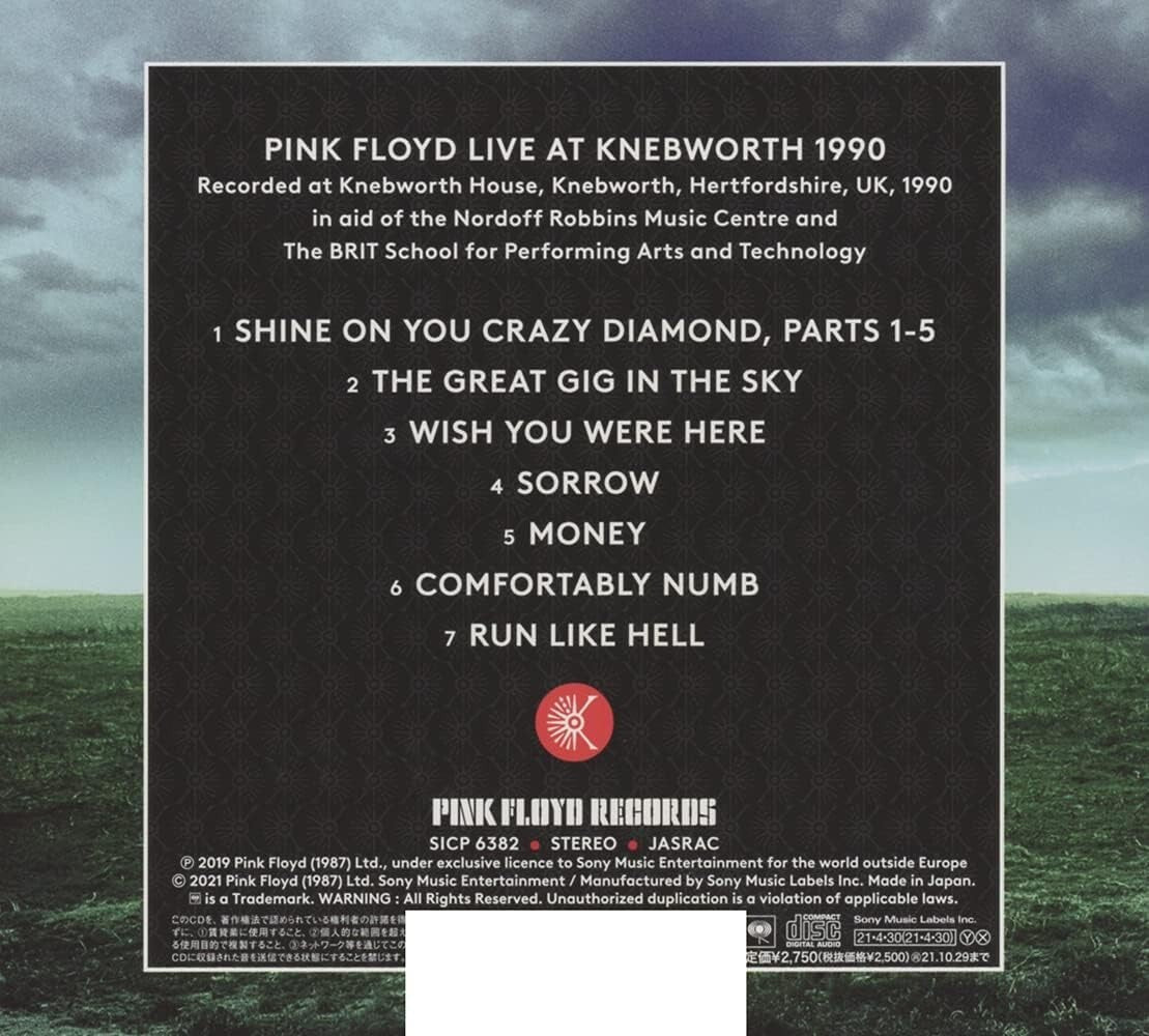 PINK FLOYD Live At Knebworth 1990 JAPAN CD