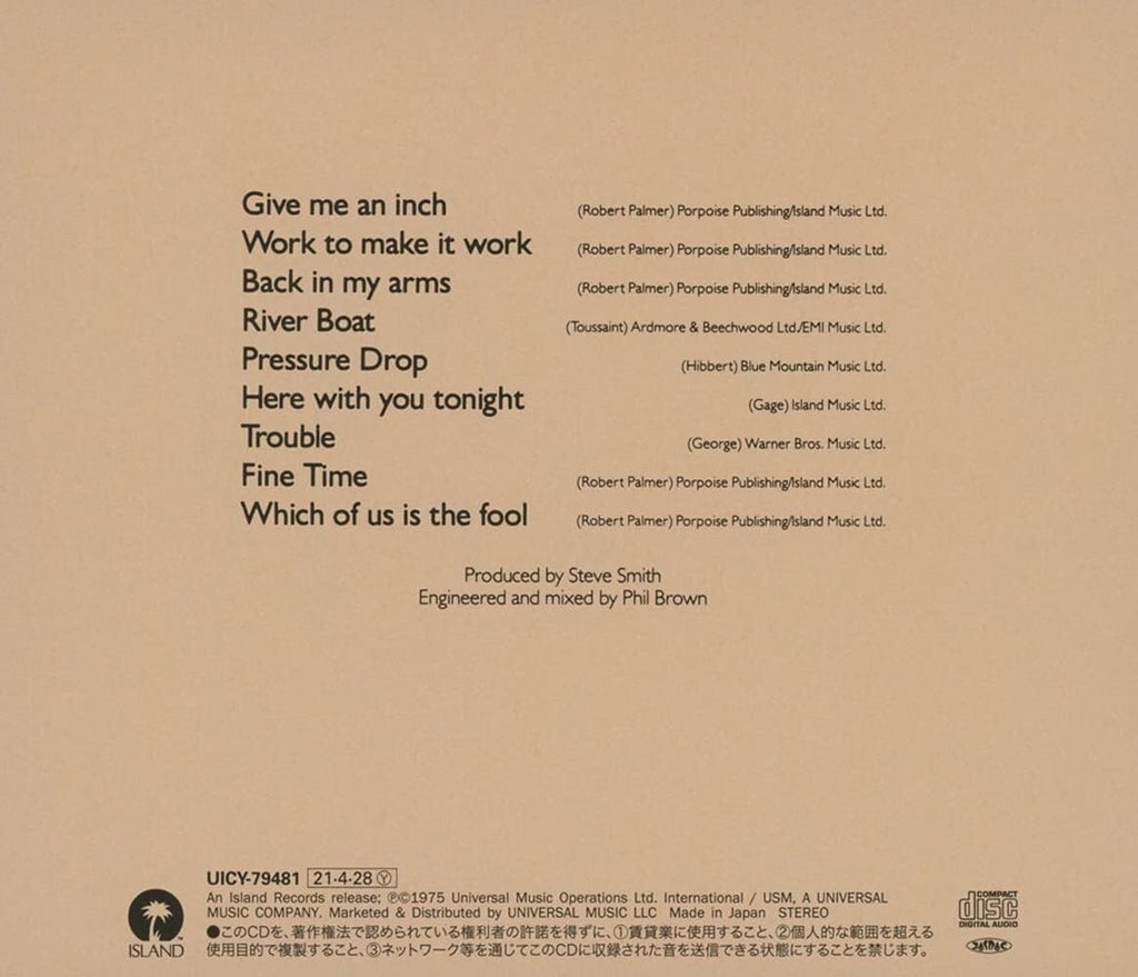 ROBERT PALMER Pressure Drop  JAPAN CD New