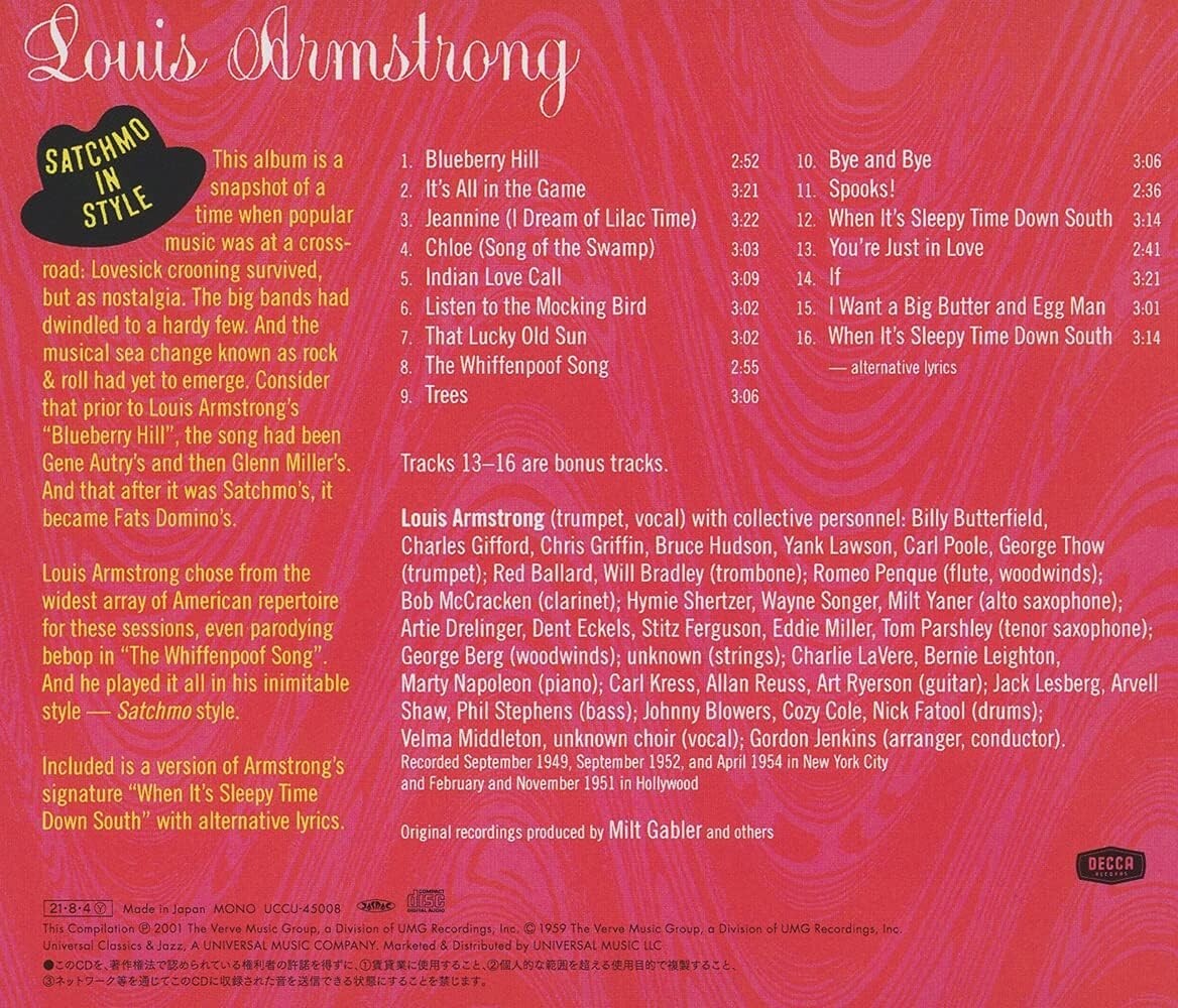 Satchmo -in style +4 (UHQCD) From Japan NEW