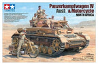 TAMIYA 1/35 German Tank Panzerkampfwagen IV Ausf.F & Motorcycle Set North New