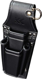 Fujiya Driver and Pliers Holder 2 Tiers Black and Gold Light PU Leather NEW