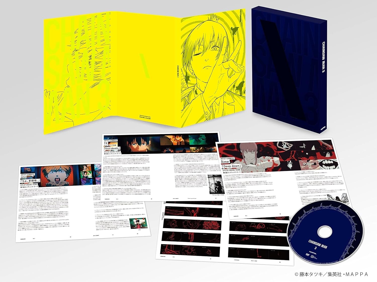 Chainsaw Man Vol.3 First Limited Edition DVD Booklet Case Japan New