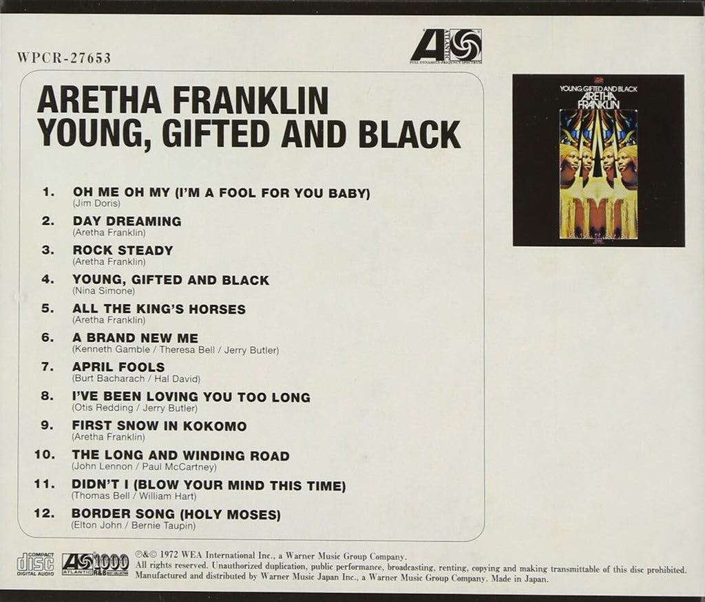 New Aretha Franklin CD Young, Gifted And Black Japan OBI