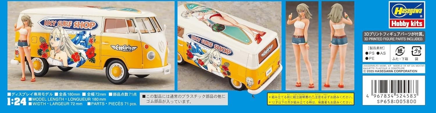 Hasegawa 1/24 Volkswagen Type 2 Delivery Van with Lucy McDonnell Figure New