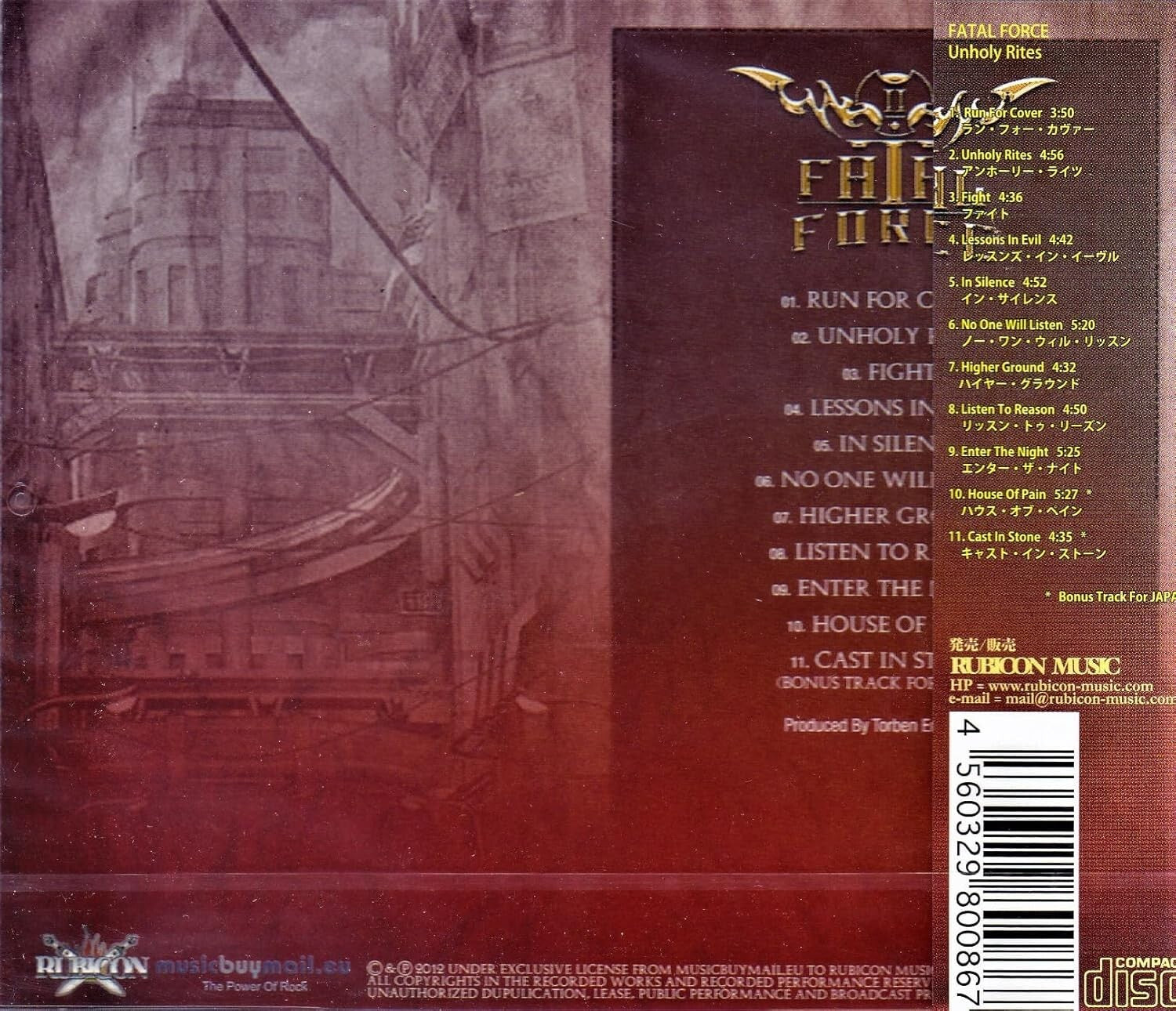 New FATAL FORCE Unholy Rites + 1 CD Fate Torben Enevoldsen Vescera Denmark HM