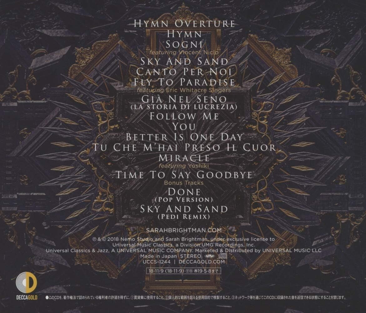 New Sarah Brightman HYMN Eternal Hymn CD