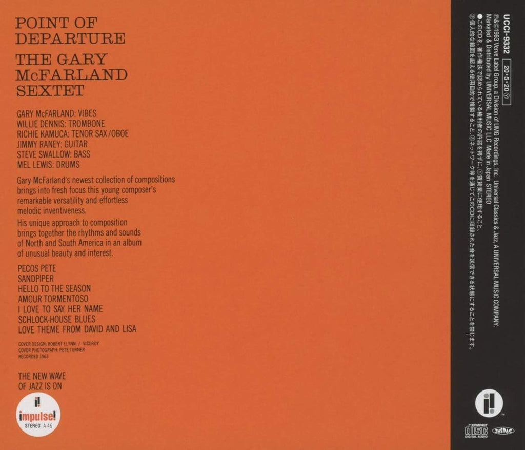 Gary McFarland Point of Departure Japan Music CD Bossa Nova Pecos Pete New