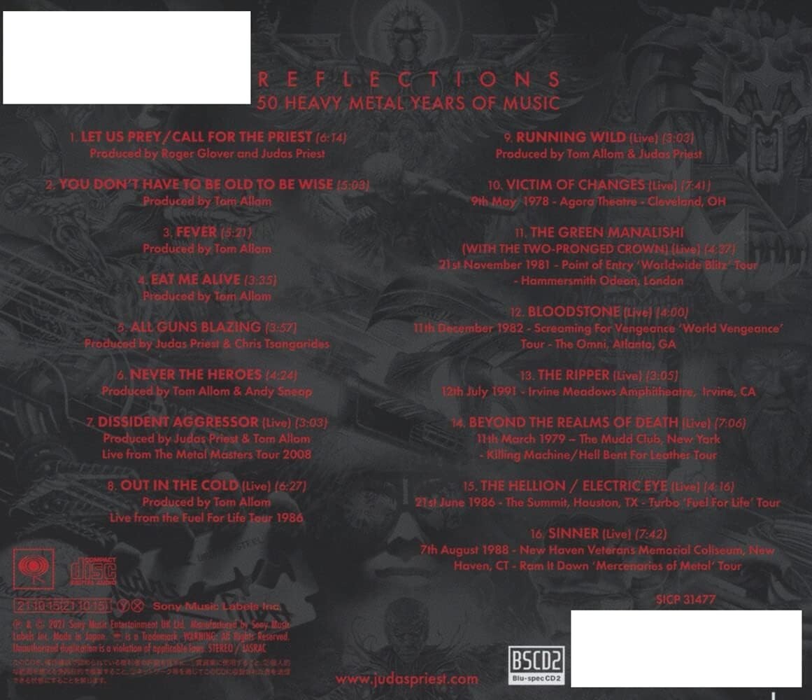 JUDAS PRIEST REFLECTIONS 50 Heavy Metal Years of Music JAPAN BLU-SPEC CD New