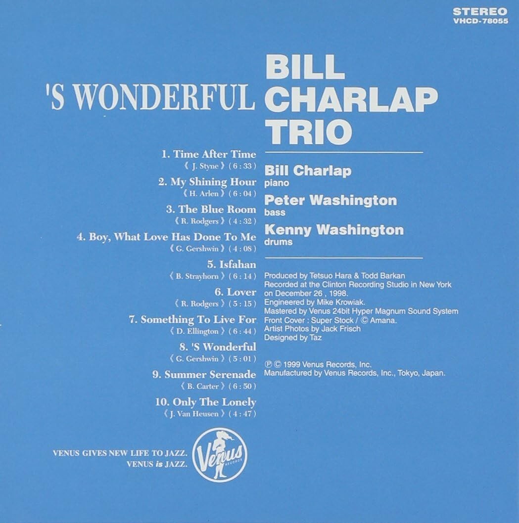 New Bill Charlap Trio Jazz CD S Wonderful Paper Sleeve Japan OBI E