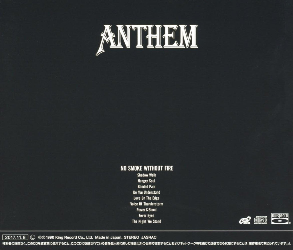 New 2017 ANTHEM NO SMOKE WITHOUT FIRE  JAPAN Blu-spec CD