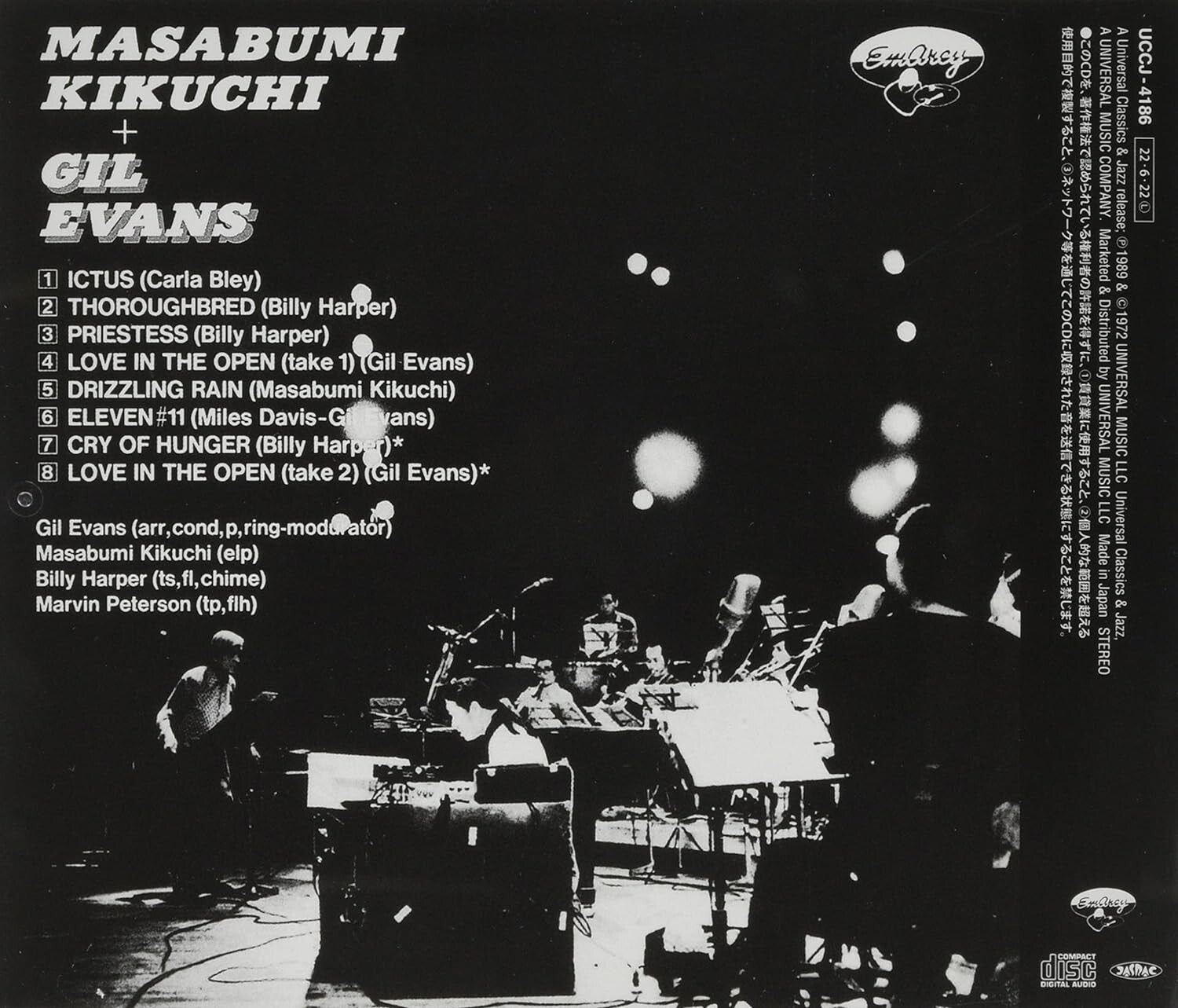 MASABUMI KIKUCHI WITH GIL EVANS ORCHESTRA JP SHM CD NEW