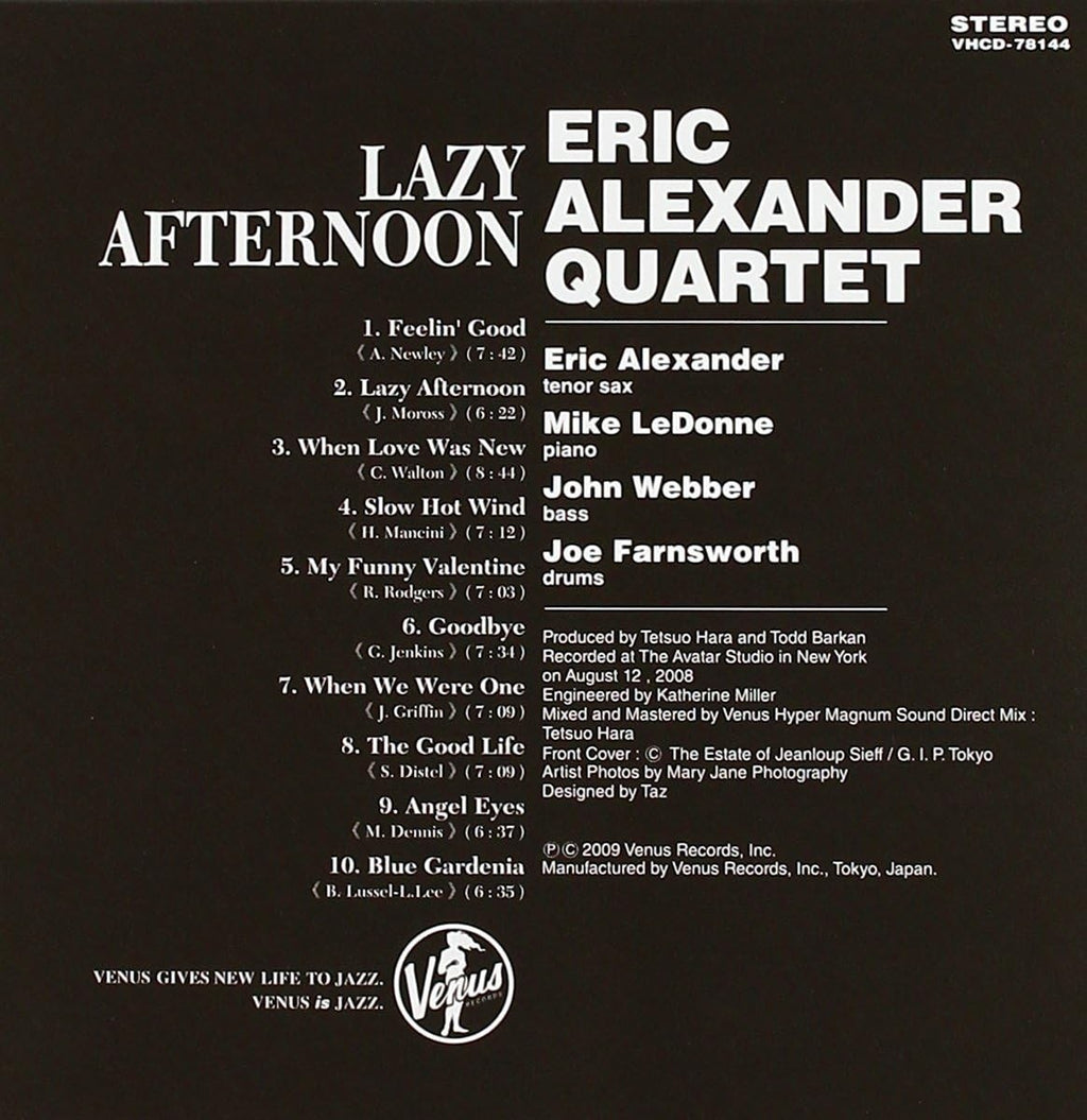 CD New Eric Alexander Quartet Lazy Afternoon-Gentle Ballads IV (Paper Jacket)