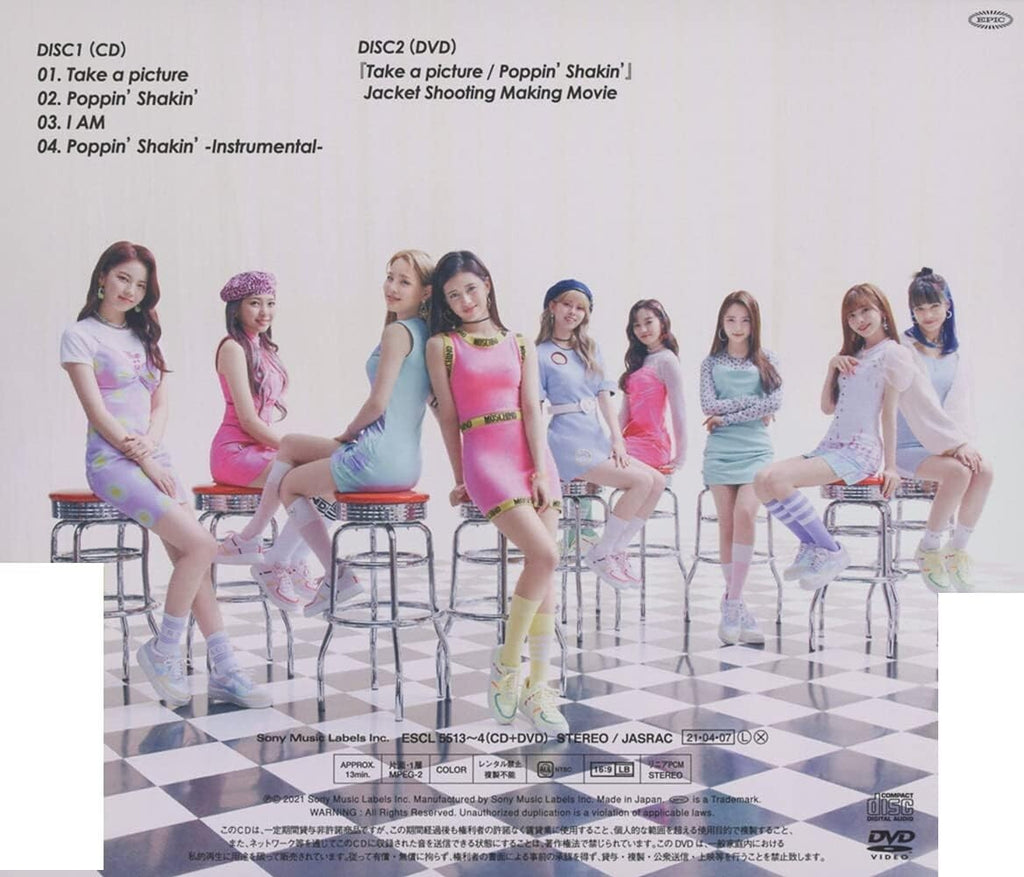 New NiziU Take a picture Poppin Shakin Limited Edition Type A CD DVD Card
