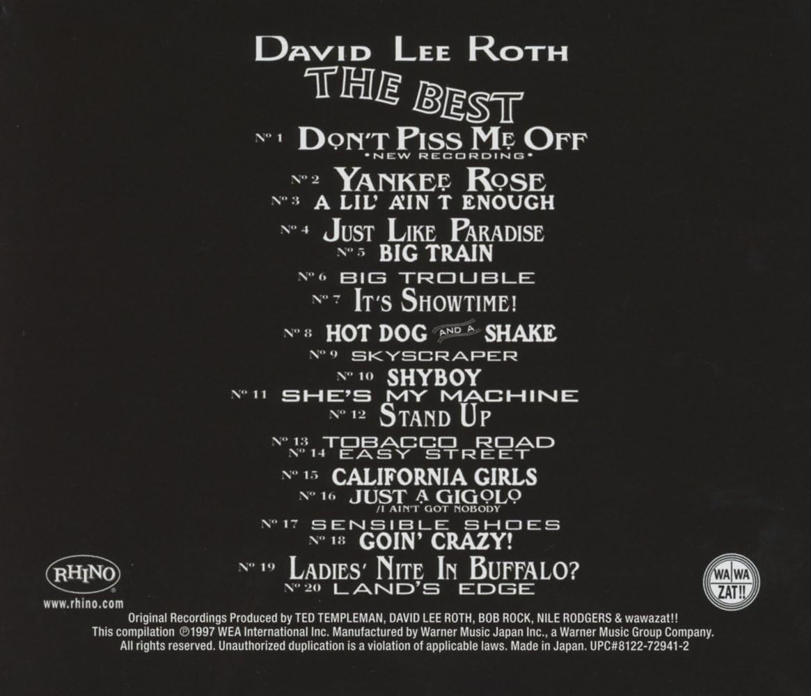 CD New Best Of David Lee Roth SHM