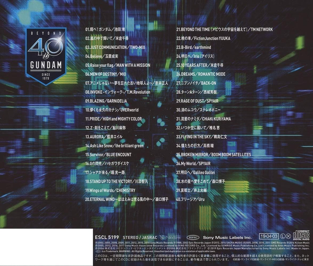 CD New Gundam - 40th Anniversary Best Mix (Original Soundtrack)
