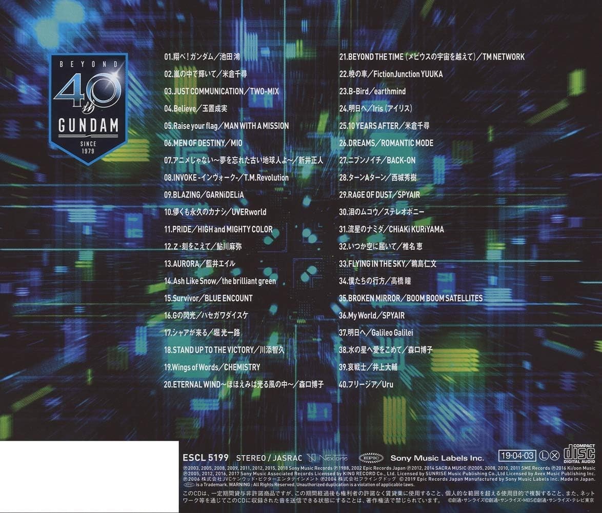 CD New Gundam - 40th Anniversary Best Mix (Original Soundtrack)