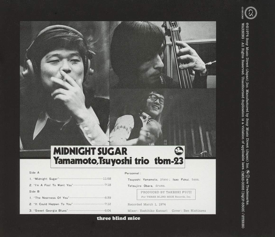 New TSUYOSHI YAMAMOTO TRIO MIDNIGHT SUGAR JAPAN CD