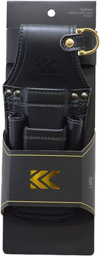 Fujiya Driver and Pliers Holder 2 Tiers Black and Gold Light PU Leather NEW