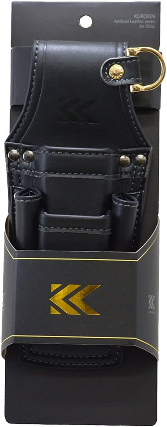 Fujiya Driver and Pliers Holder 2 Tiers Black and Gold Light PU Leather NEW