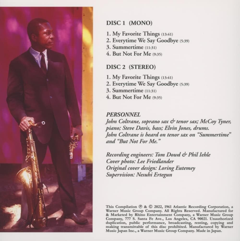 JOHN COLTRANE MY FAVORITE THINGS 60th SHM-CD Mini LP CD w/Obi from Japan New