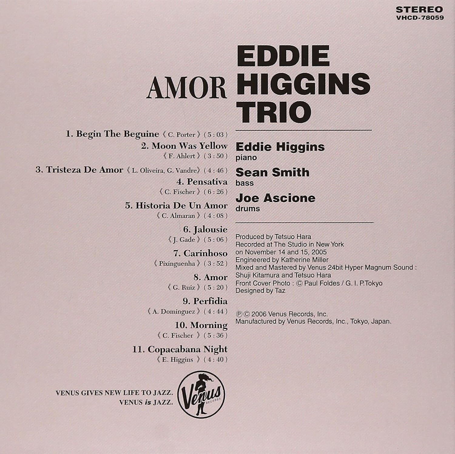 Eddie Higgins Trio Jazz CD Amor Paper Sleeve Japan New