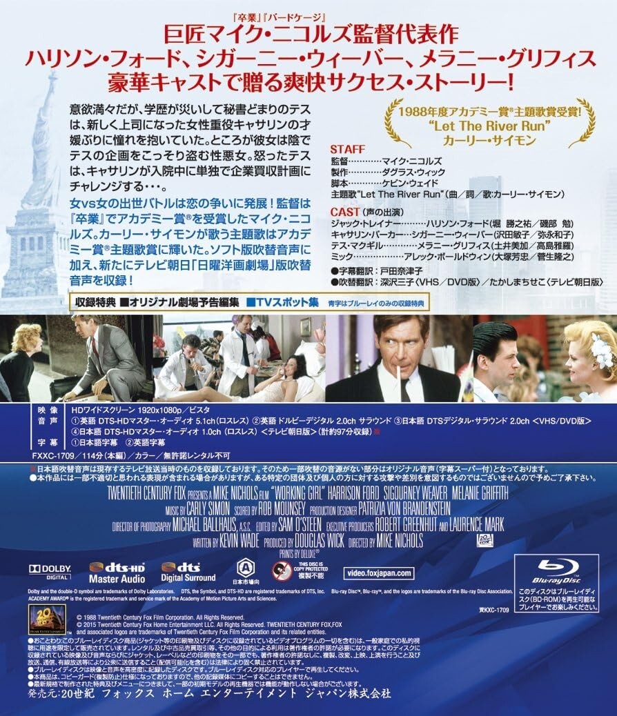WORKING GIRL Blu-ray From Japan NEW