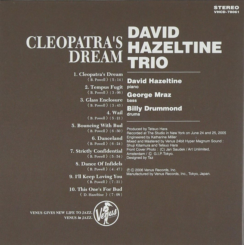 New David Hazeltine Trio Jazz Piano CD Cleopatras Dream Paper Sleeve OBI