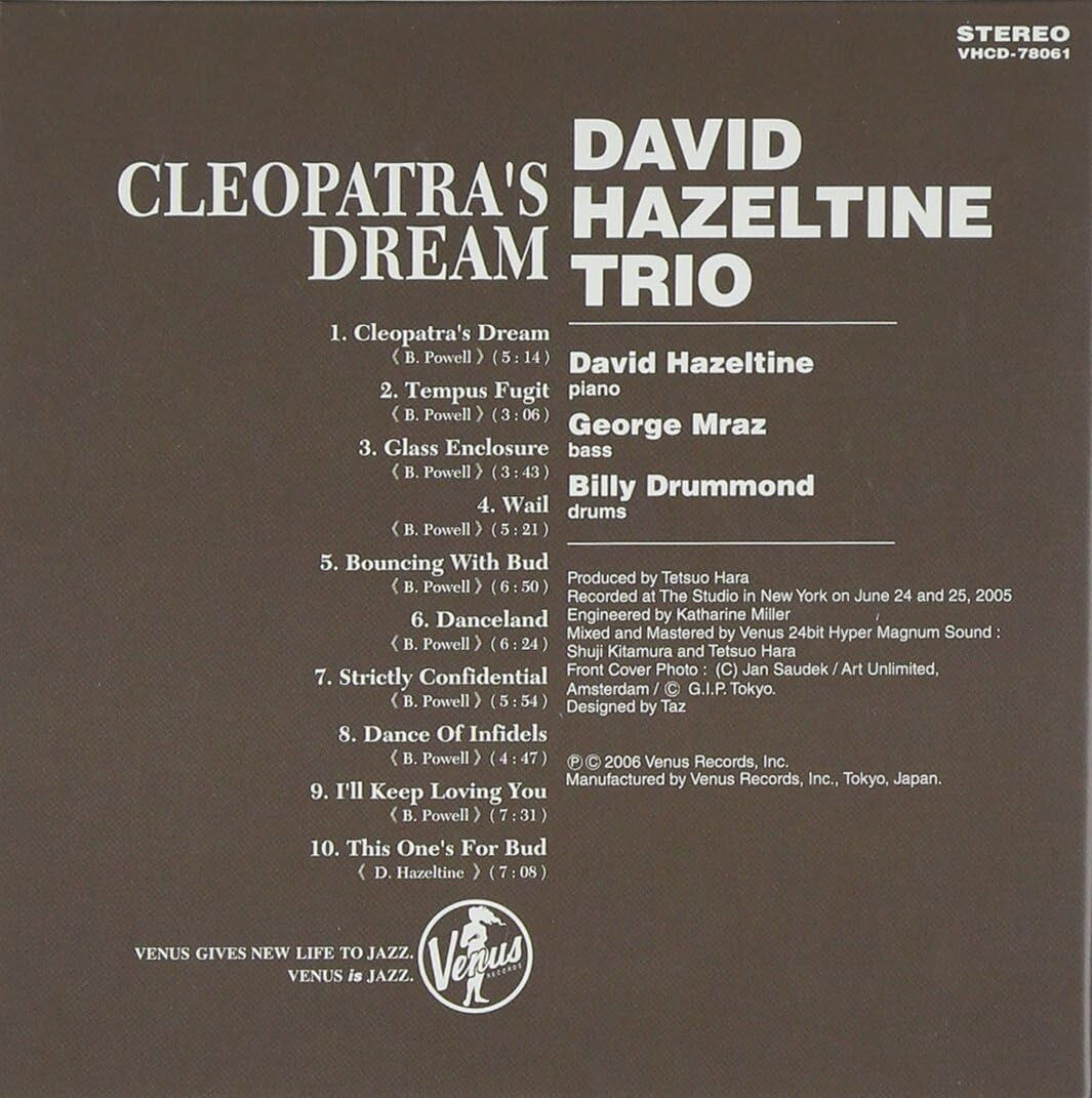 New David Hazeltine Trio Jazz Piano CD Cleopatras Dream Paper Sleeve OBI