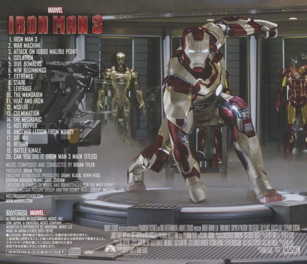 Brian Tyler IRON MAN 3 Original Soundtrack OST Japan Music CD Marvel Studios NEW