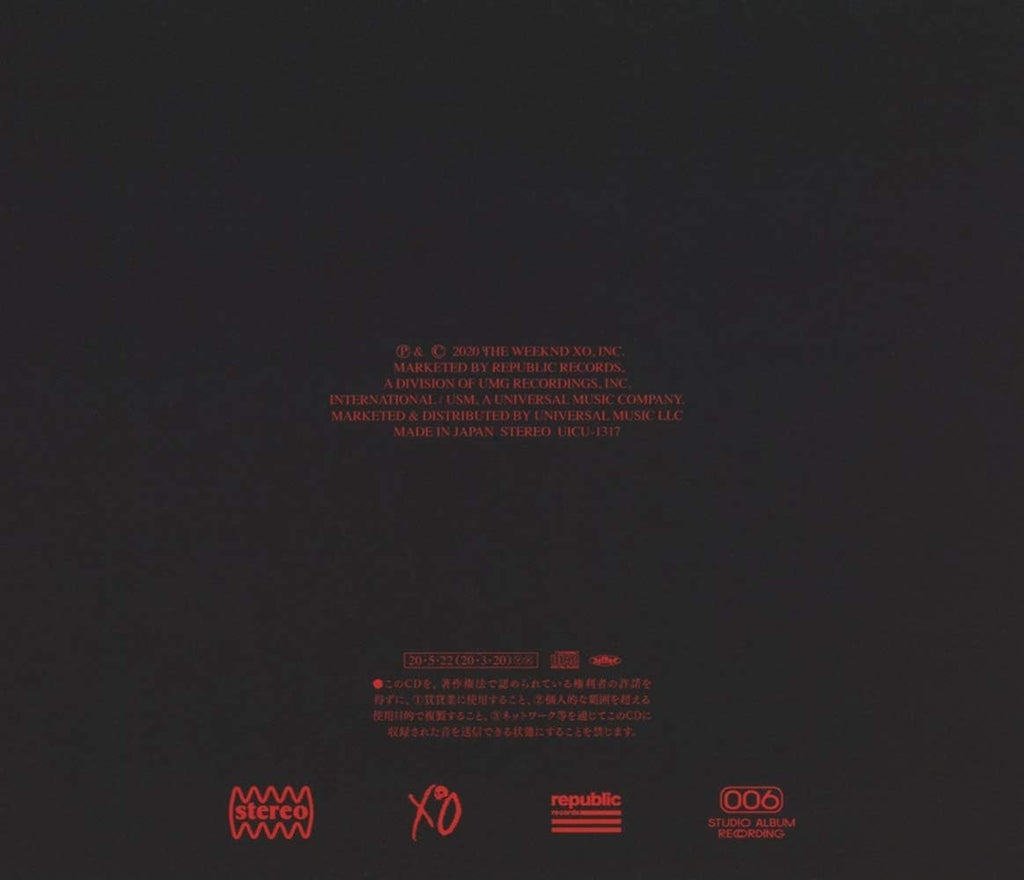 2020 WEEKND After Hours  JAPAN CD NEW