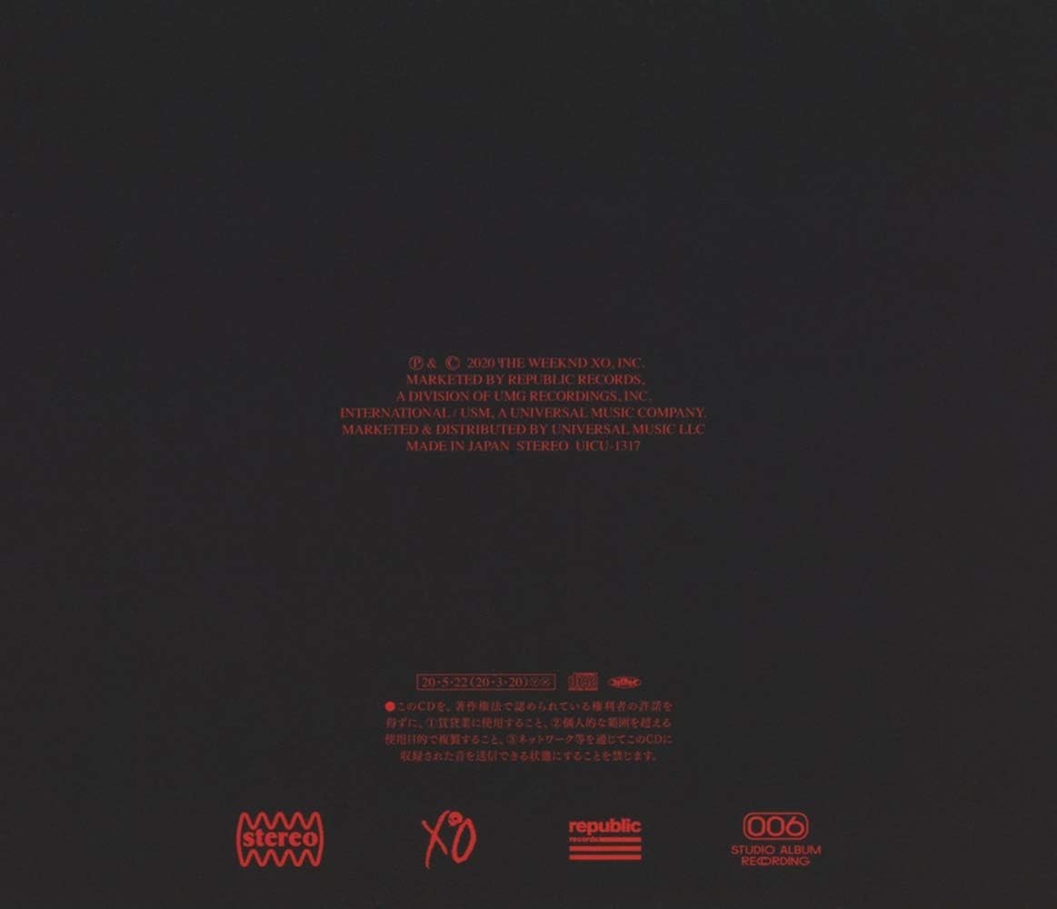 2020 WEEKND After Hours  JAPAN CD NEW