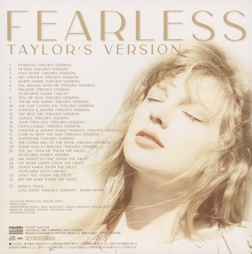 TAYLOR SWIFT / Fearless (Taylors Version) Deluxe Edition 2CD Japan NEW