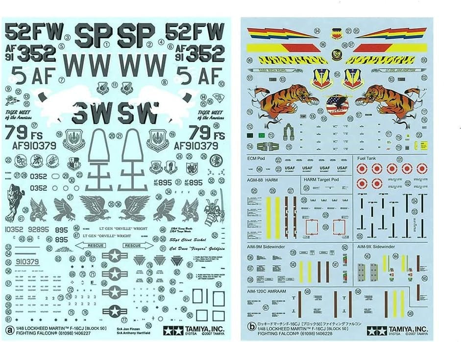 Tamiya 61098 1/48 Lockheed Martin F-16CJ Plastic Model Airplane Kit NEW