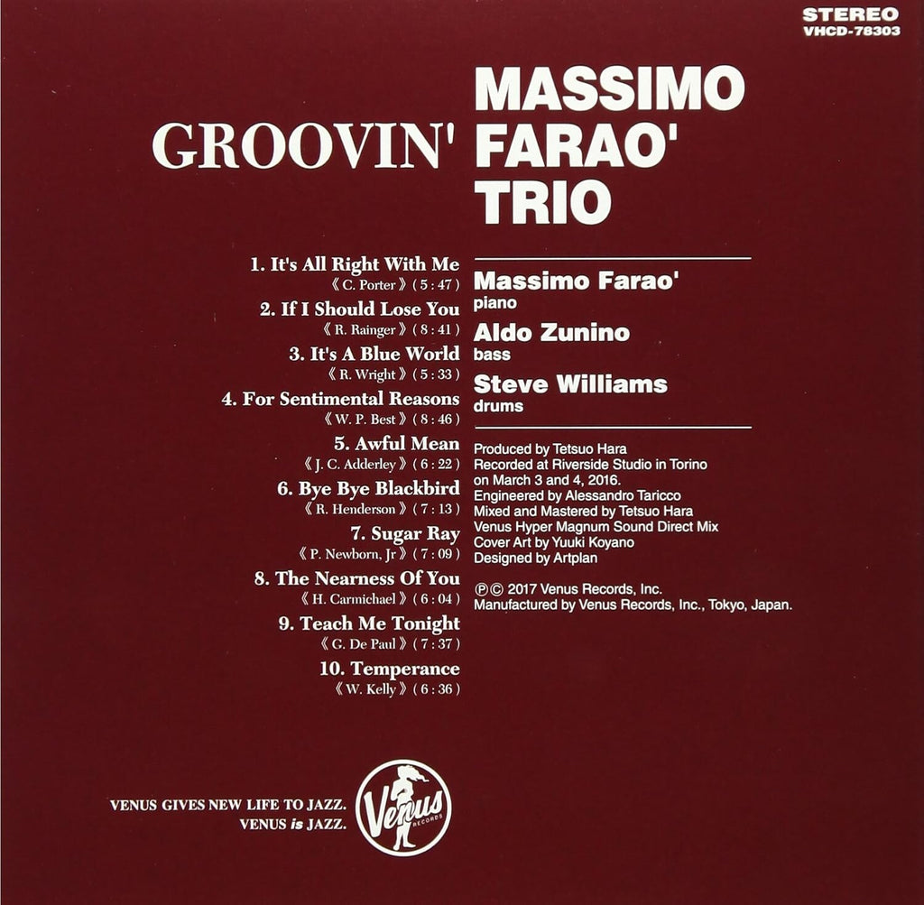 New Massimo Fara? Trio Jazz Piano CD Groovin Paper Sleeve Japan OBI E