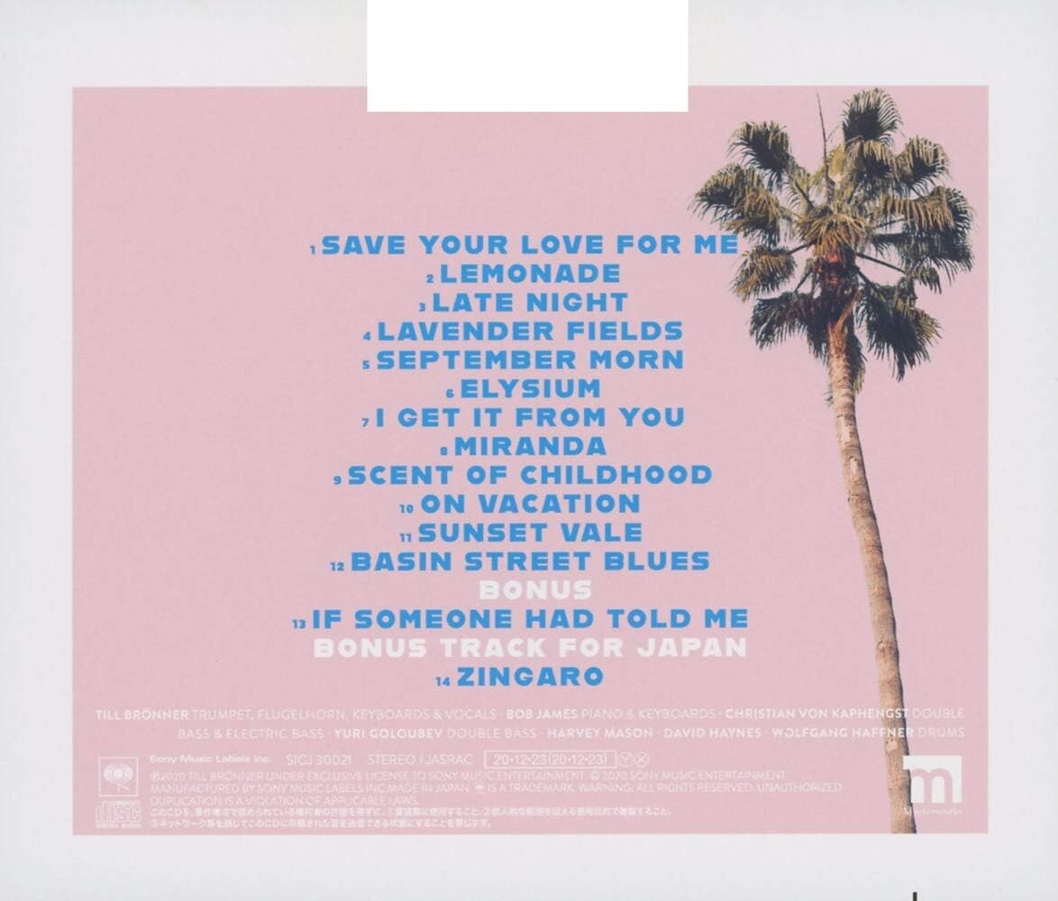 New 2020 TILL BRONNER BOB JAMES ON VACATION with BONUS TRACK JAPAN BLU-SPEC CD