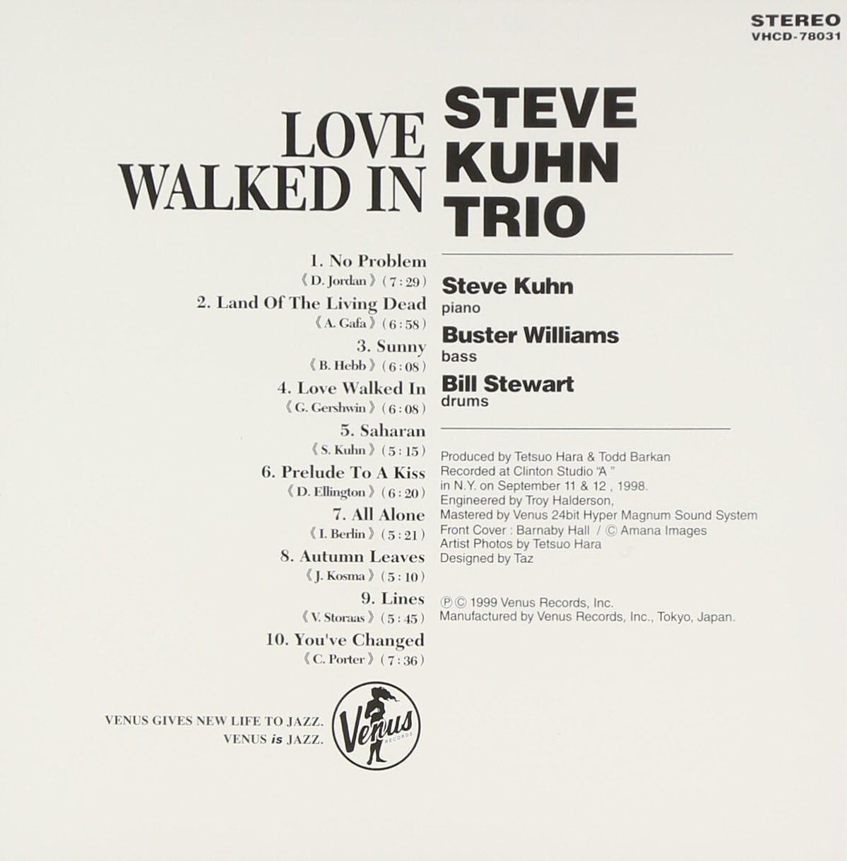 Steve Kuhn Trio Jazz Piano CD Love Walked In Paper OBI Sleeve Japan NEW