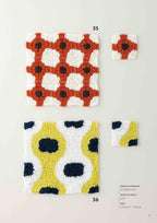 Enjoy crocheting geometric patterns with triangle, square, and circle motifs JP