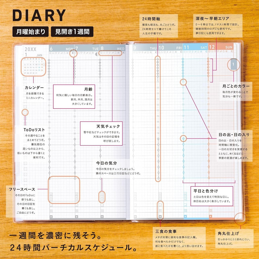 Kokuyo Jibun Techo Diary 2026 Monthly/Weekly Planner A5 Slim Butter Yellow NEW