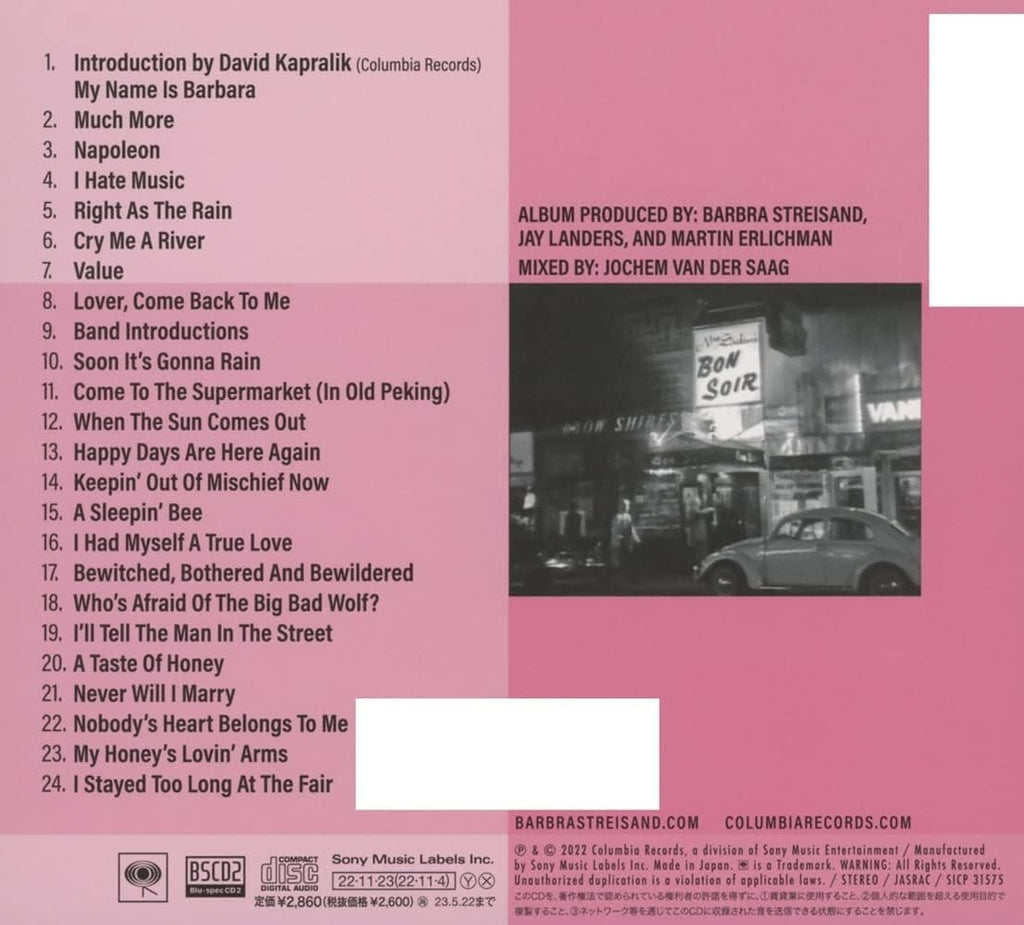 BARBRA STREISAND LIVE AT THE BON SOIR JAPAN BLU-SPEC CD From Japan NEW