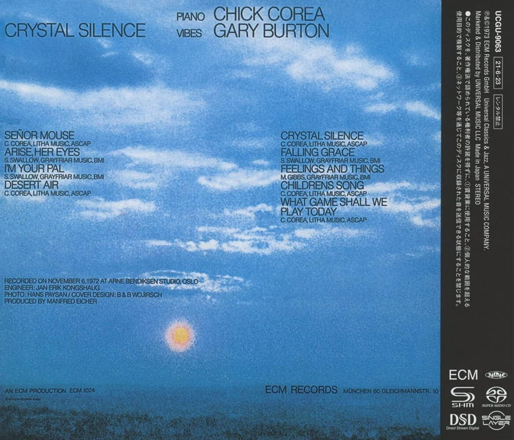 New CHICK COREA GARY BURTON Crystal Silence  JAPAN SHM SACD